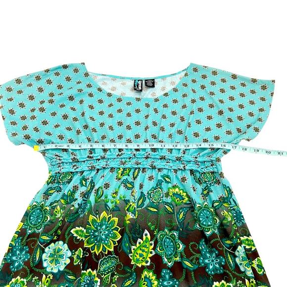 Weavers Multicolor Floral Mixed Print Boho Top, Size Medium - Picture 7 of 8